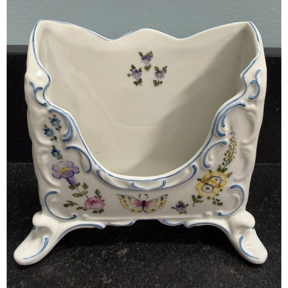 Anna Weatherley Hand Painted Porcelain Letter Mail Napkin Holder Hungary BP1